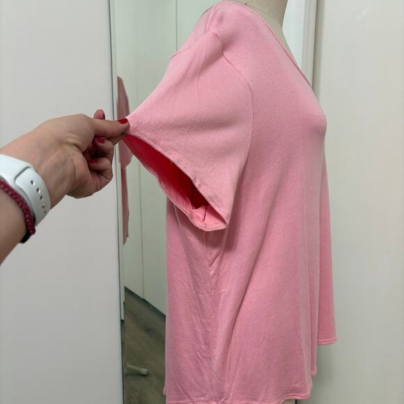 New! Star Vixen Pink Women's Crewneck Basic Plain Top 2X - Picture 2 of 5